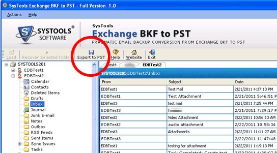 Export Exchange Backup to PST Outlook 2.0