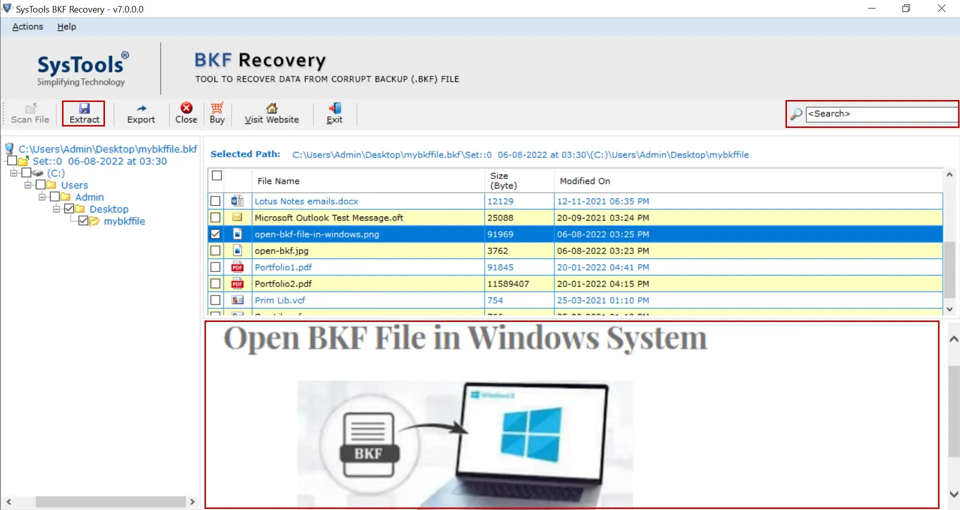 bkf file extractor